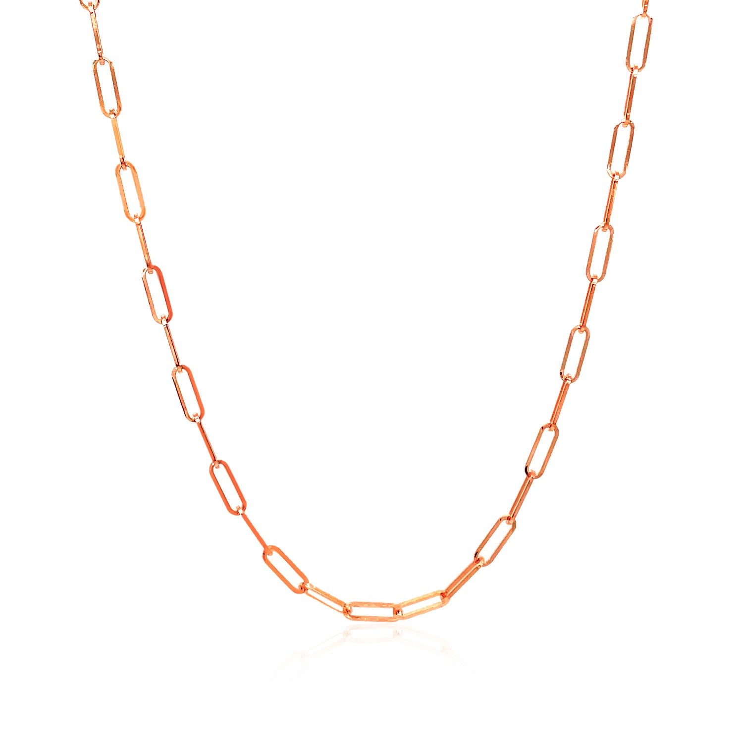 14K Rose Gold Delicate Paperclip Chain (2.10 mm) - Rosegold - Peelerie